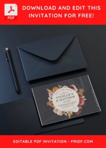 (Free Editable PDF) Exquisite Rose And Tulip Wedding Invitation Templates C