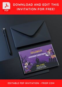 (Free Editable PDF) Spectacular Spooky Mickey Mouse Birthday Invitation Templates C