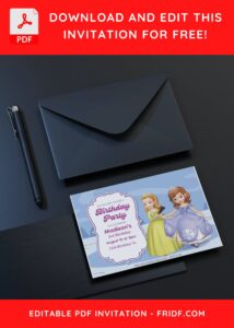 (Free Editable PDF) Winter Wonderland Sofia The First Birthday Invitation Templates C