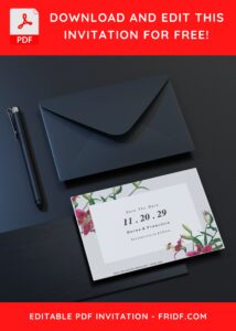 (Free Editable PDF) Magnificent Lily Wedding Invitation Templates C