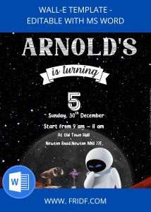 Free Editable Word - Moon Landing Wall - E Birthday Invitation Templates