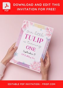 (Free Editable PDF) Enchanted Tulip Wedding Invitation Templates B
