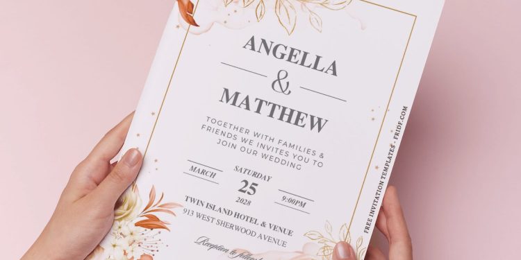 (Free Editable PDF) Delicate Watercolor Rose & Peony Wedding Invitation Templates