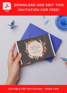 (Free Editable PDF) Exquisite Rose And Tulip Wedding Invitation Templates D
