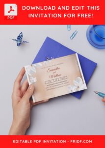 (Free Editable PDF) Majestic Magnolia Wedding Invitation Templates D