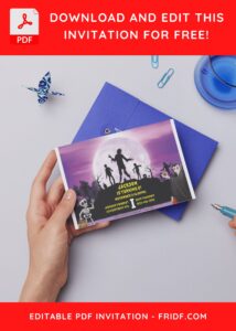 (Free Editable PDF) Spooky Dracula And Zombie Birthday Invitation Templates D
