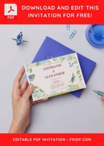 (Free Editable PDF) Striking Spring Garden Blooms Wedding Invitation Templates D