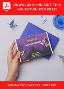 (Free Editable PDF) Spectacular Spooky Mickey Mouse Birthday Invitation Templates D