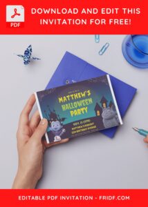 (Free Editable PDF) Vampirina Thriller Park Birthday Invitation Templates D