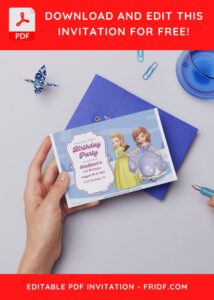 (Free Editable PDF) Winter Wonderland Sofia The First Birthday Invitation Templates D