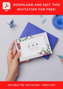 (Free Editable PDF) Magnificent Lily Wedding Invitation Templates D