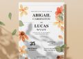 (Free Editable PDF) Hand Drawn Botanical Wedding Invitation Templates C
