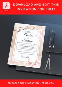 (Free Editable PDF) Eternal Blossom Wedding Invitation Templates H