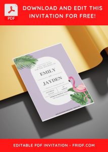 (Free Editable PDF) Tropical Paradise Wedding Invitation Templates E