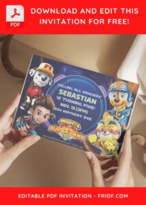 (Free Editable PDF) PAW Patrols Mighty Movie Birthday Invitation Templates E