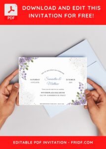 (Free Editable PDF) Delicate Spring Pansy Flower Wedding Invitation Templates E