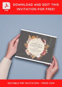 (Free Editable PDF) Exquisite Rose And Tulip Wedding Invitation Templates E