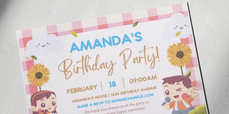 (Free Editable PDF) Playful Playground Kids Birthday Invitation Templates E