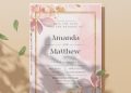 (Free Editable PDF) Enchanting Gold And Floral Wedding Invitation Templates