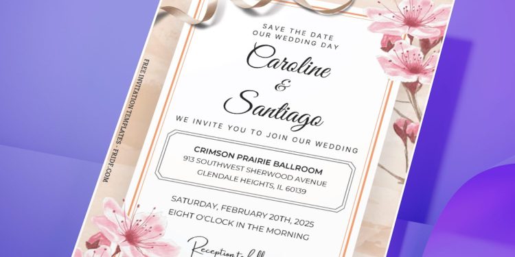 (Free Editable PDF) Eternal Blossom Wedding Invitation Templates G