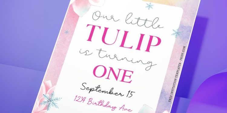 (Free Editable PDF) Enchanted Tulip Wedding Invitation Templates D