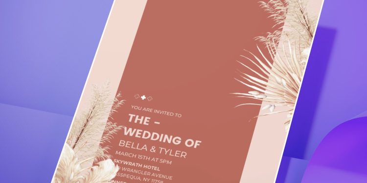 (Free Editable PDF) Blissful Romantic Bohemian Wedding Invitation Templates