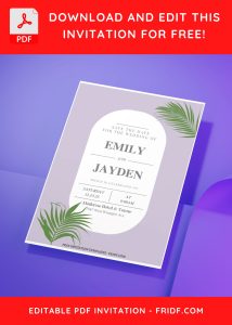 (Free Editable PDF) Tropical Paradise Wedding Invitation Templates F