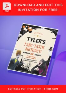 (Free Editable PDF) Fang-tastic Hotel Transylvania Birthday Invitation Templates F