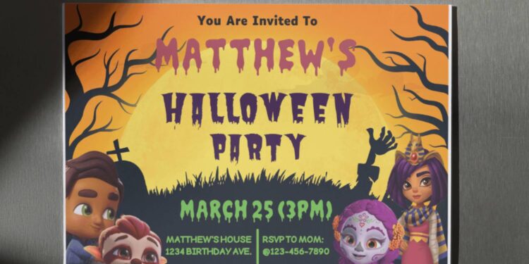 (Free Editable PDF) Howling Super Monsters Birthday Invitation Templates F