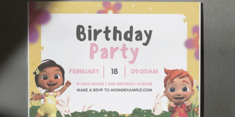 (Free Editable PDF) Cocomelon Playground Birthday Invitation Templates F