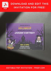 (Free Editable PDF) Spectacular Spooky Mickey Mouse Birthday Invitation Templates F