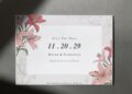 (Free Editable PDF) Magnificent Lily Wedding Invitation Templates F