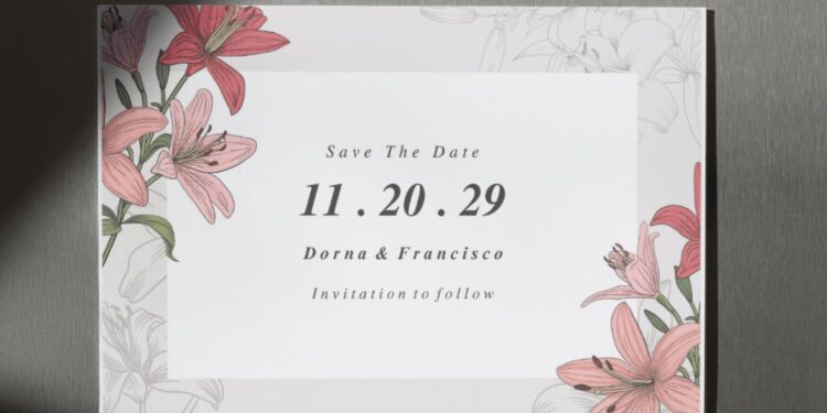 (Free Editable PDF) Magnificent Lily Wedding Invitation Templates F