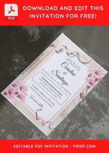 (Free Editable PDF) Eternal Blossom Wedding Invitation Templates F