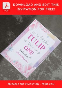 (Free Editable PDF) Enchanted Tulip Wedding Invitation Templates E