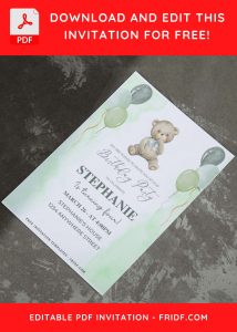 (Free Editable PDF) Cuddle Up Teddy Bear Birthday Invitation Templates G