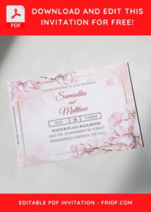 (Free Editable PDF) Botanical Sakura Birthday Invitation Templates G