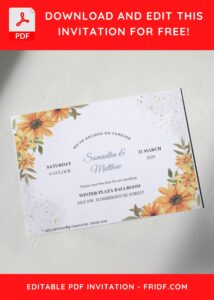 (Free Editable PDF) Delicate Spring Pansy Flower Wedding Invitation Templates G