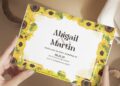 (Free Editable PDF) Sunshine Sunflower Wedding Invitation Templates G