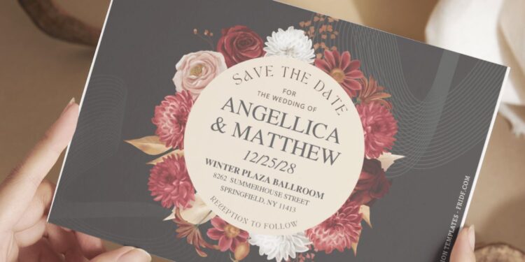 (Free Editable PDF) Exquisite Rose And Tulip Wedding Invitation Templates G