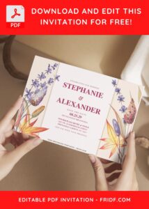 (Free Editable PDF) Blossoming Lavender Wedding Invitation Templates G