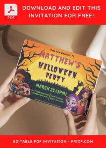 (Free Editable PDF) Howling Super Monsters Birthday Invitation Templates G