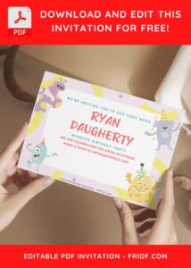 (Free Editable PDF) Cute And Friendly Beast Birthday Invitation Templates G
