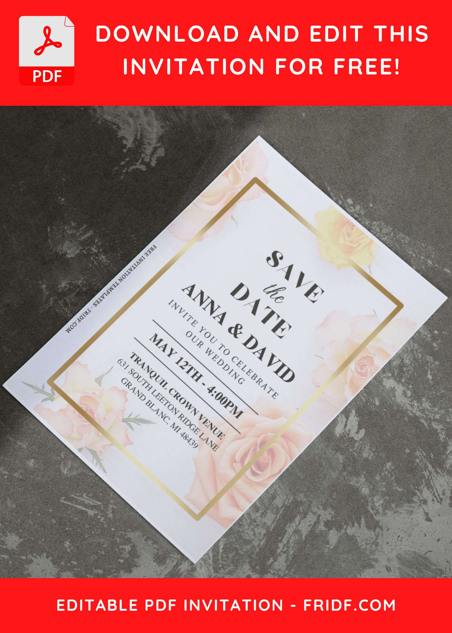 (Free Editable PDF) Romantic Autumn Wedding Invitation Templates (Free Editable PDF) Romantic Autumn Wedding Invitation Templates