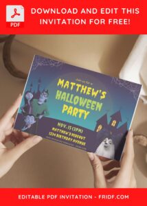 (Free Editable PDF) Vampirina Thriller Park Birthday Invitation Templates G
