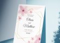 (Free Editable PDF) Botanical Geometric Wedding Invitation Templates