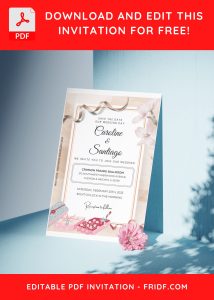 (Free Editable PDF) Eternal Blossom Wedding Invitation Templates E