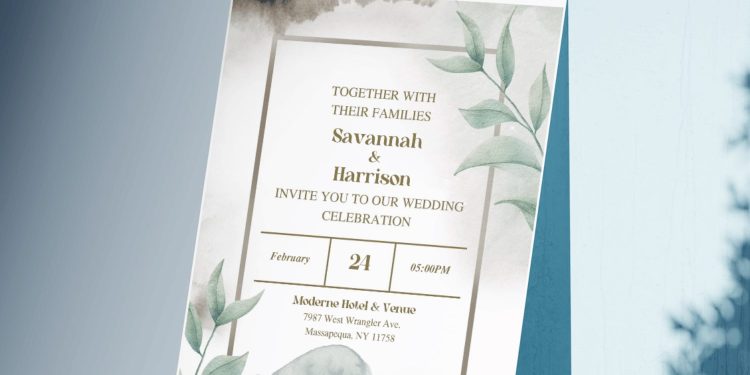 (Free Editable PDF) Beloved Nature Wedding Invitation Templates