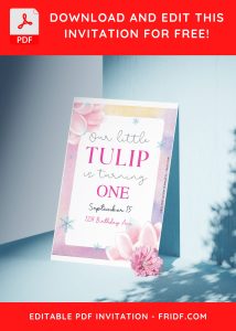 (Free Editable PDF) Enchanted Tulip Wedding Invitation Templates F