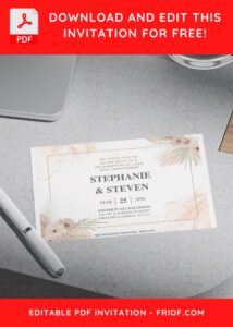 (Free Editable PDF) Greenery Garden Foliage Wedding Invitation Templates H